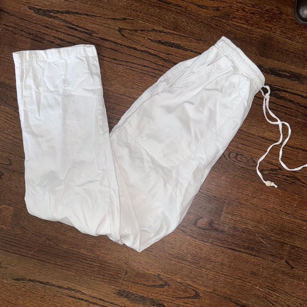White Drawstring Pants